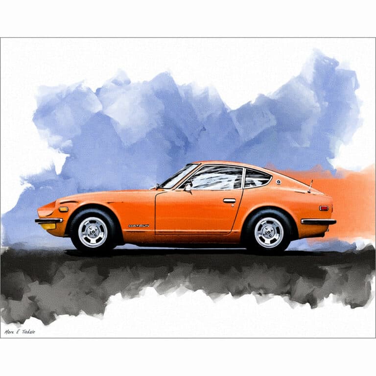 Orange Datsun 240Z – Classic Car Art Print