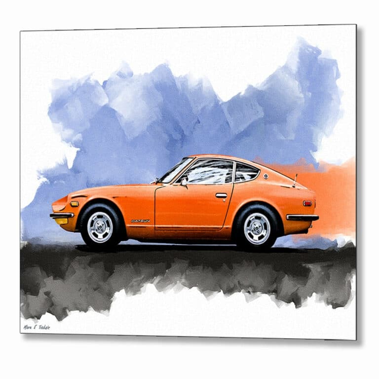 Orange Datsun 240Z – Classic Car Metal Print