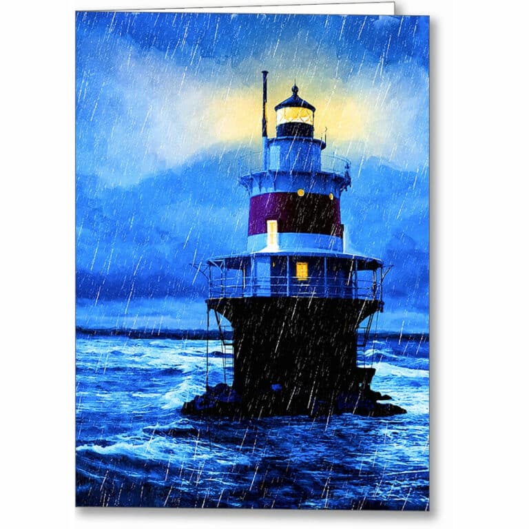 Peck Ledge Lighthouse – Norwalk Connecticut Greeting Card