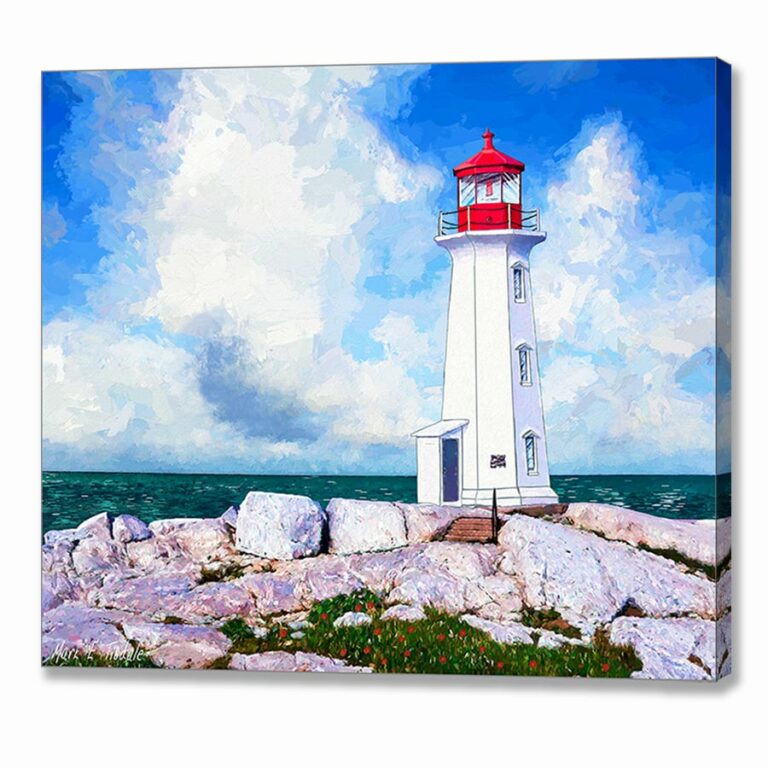 Peggys Cove Lighthouse – Nova Scotia Canvas Print