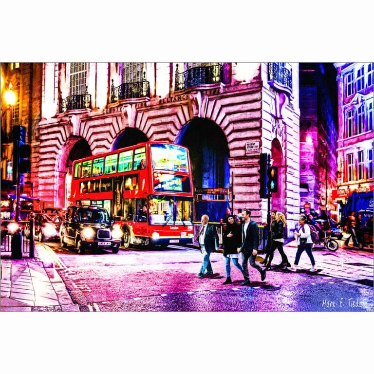 Piccadilly At Night – London Art Print