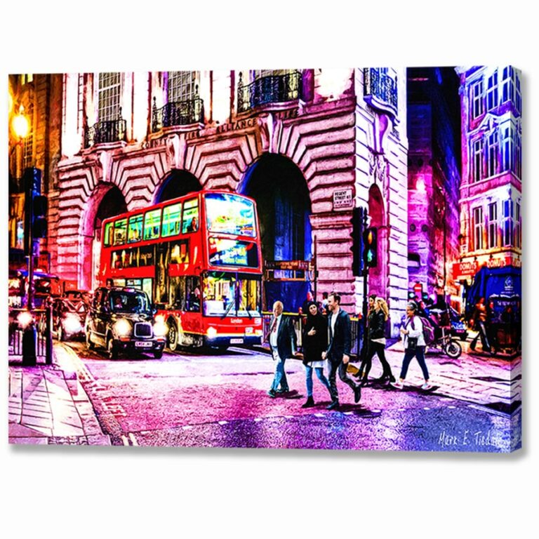 Piccadilly At Night – London Canvas Print