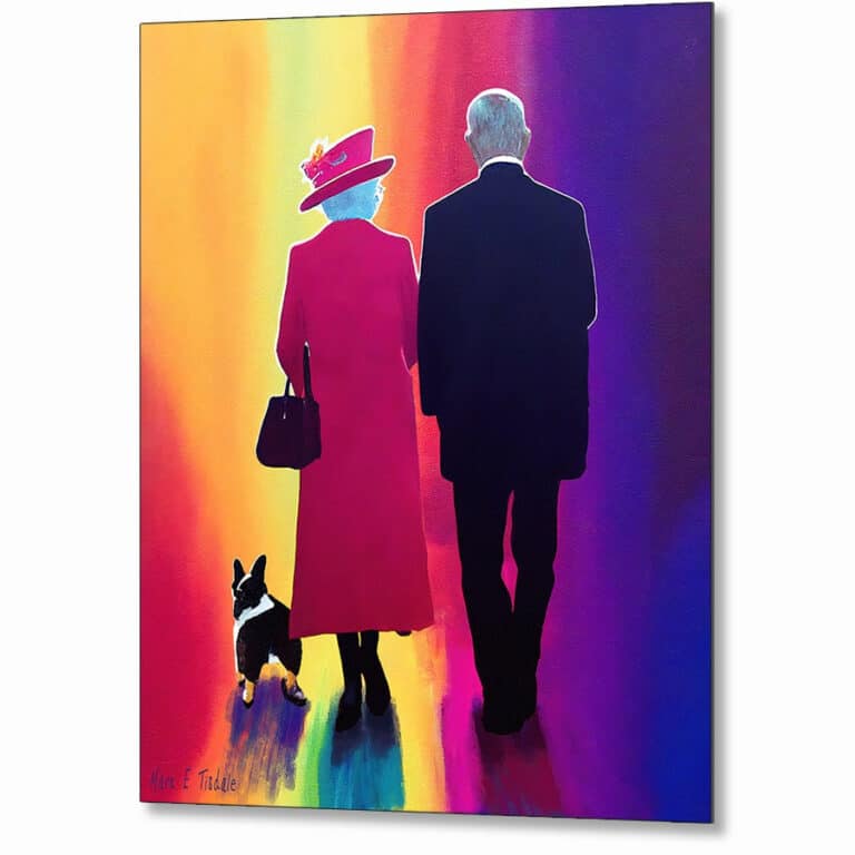 Queen Elizabeth and Prince Phillip – Together Again Metal Print