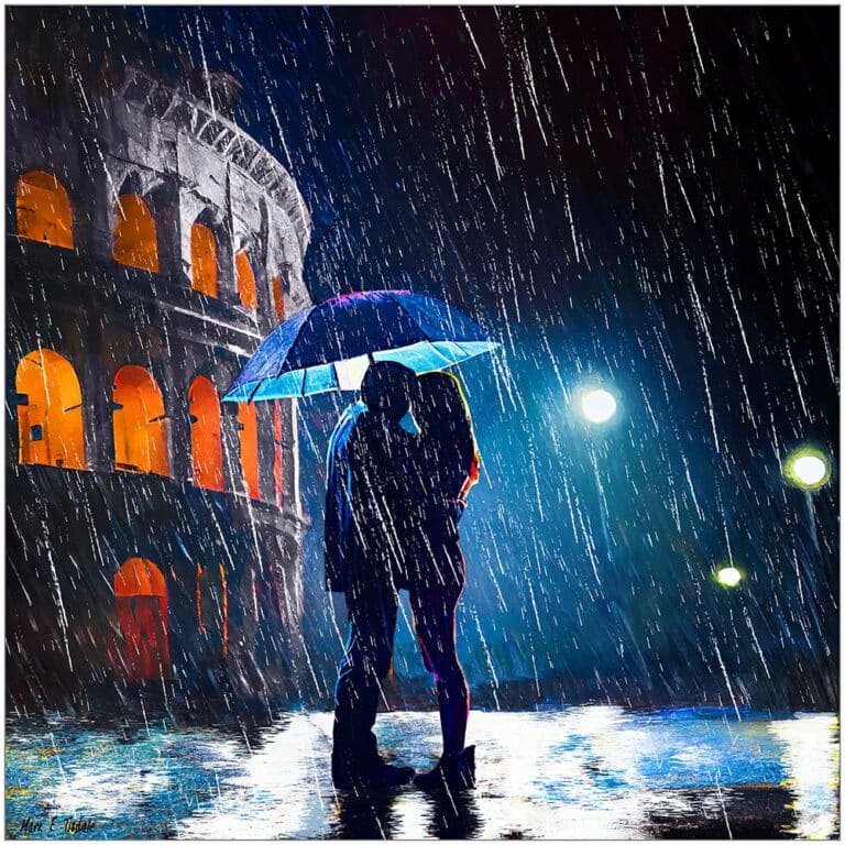 Rain by the Colosseum – Romantic Rome Art Print