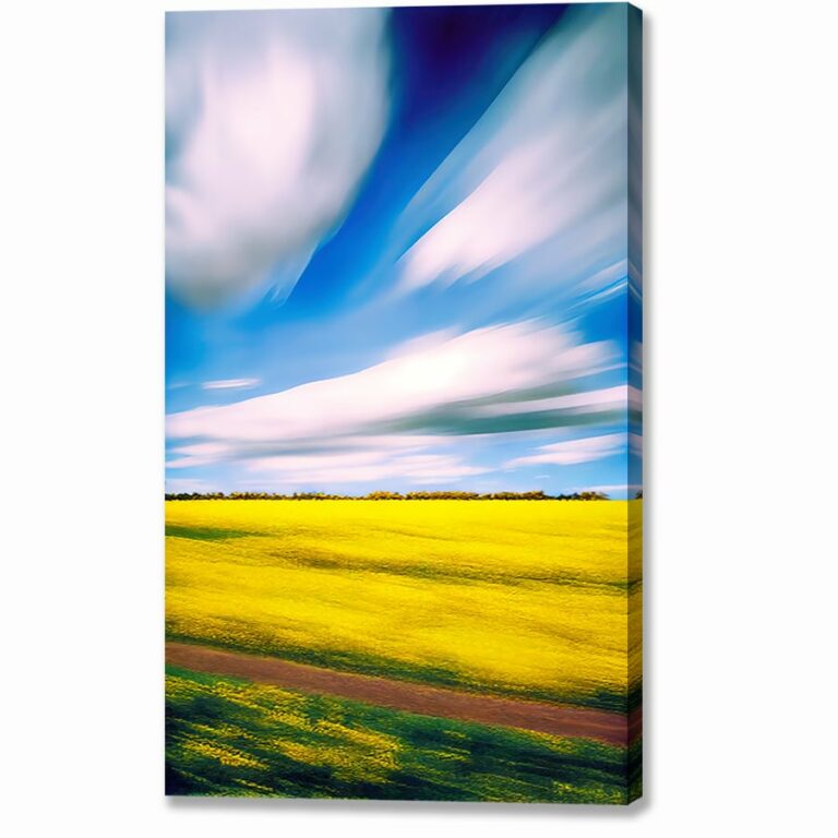 Rapeseed Field In Motion – English Landscape Canvas Print