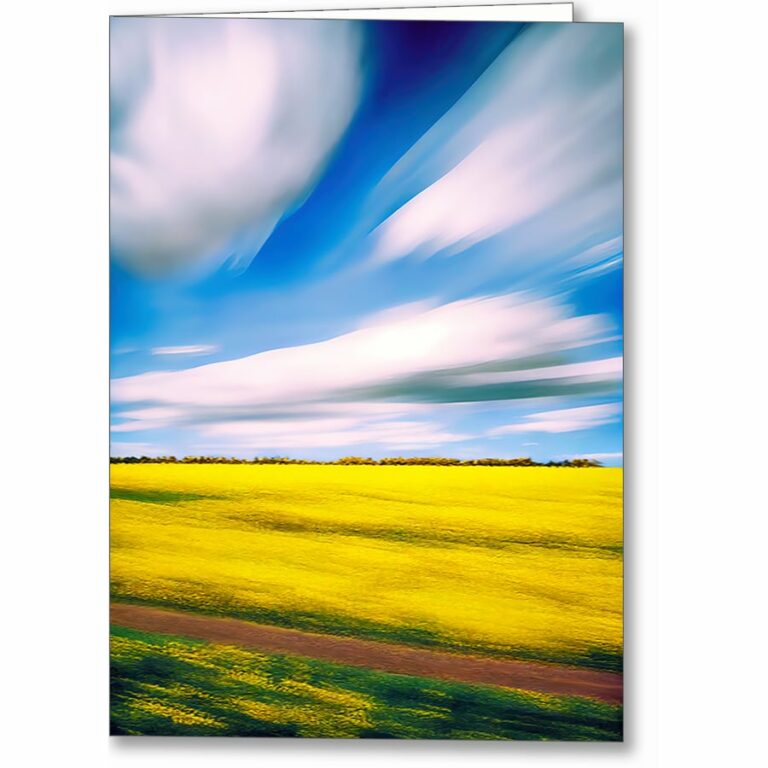 Rapeseed Field In Motion – English Landscape Greeting Card