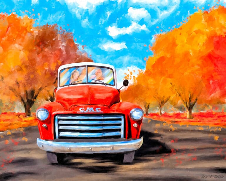 Red GMC Pickup – Classic Truck Art Print