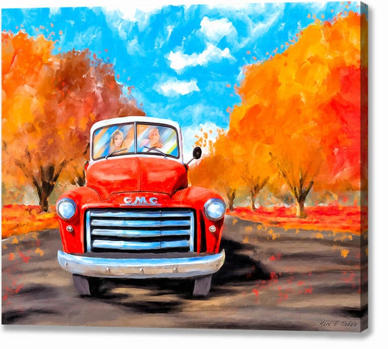 Red GMC Pickup – Classic Truck Canvas Print
