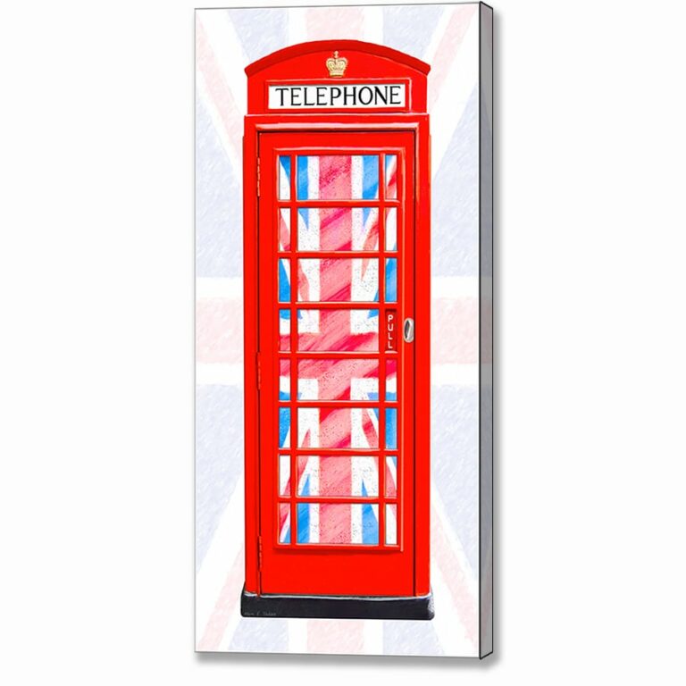 Red Phone Booth – Union Jack Design Canvas Print