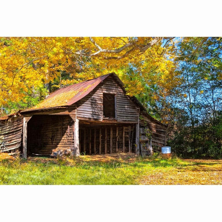 Rustic Barn – Autumn In Georgia Art Print
