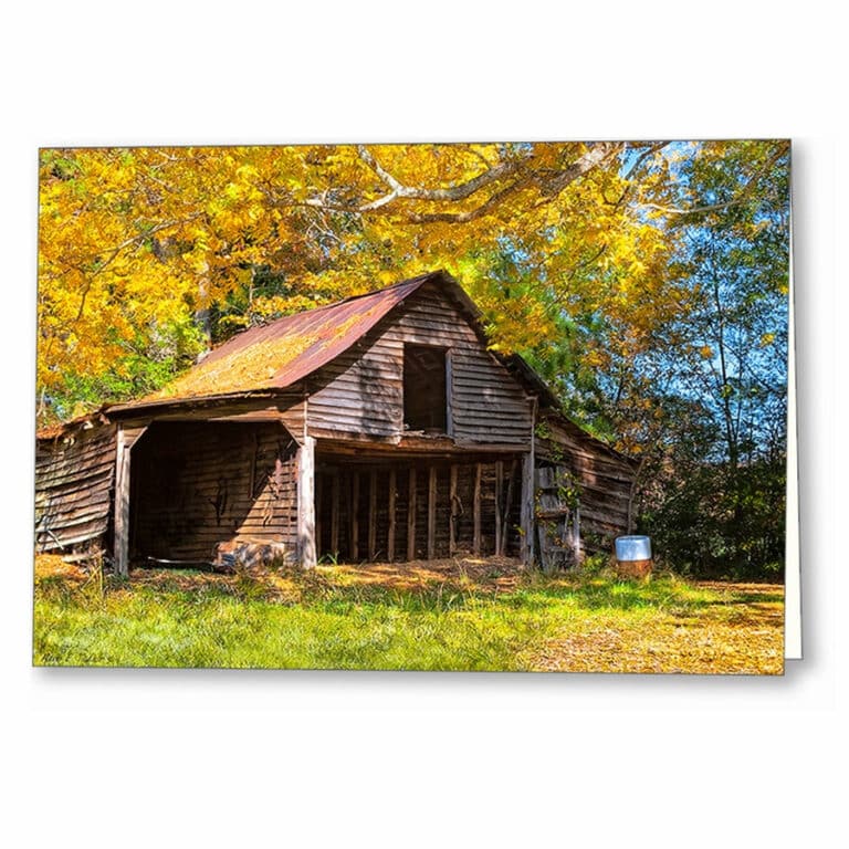 Rustic Barn – Autumn In Georgia Greeting Card