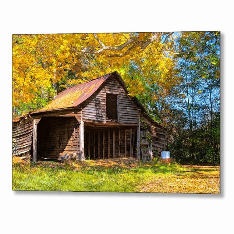Rustic Barn – Autumn In Georgia Metal Print