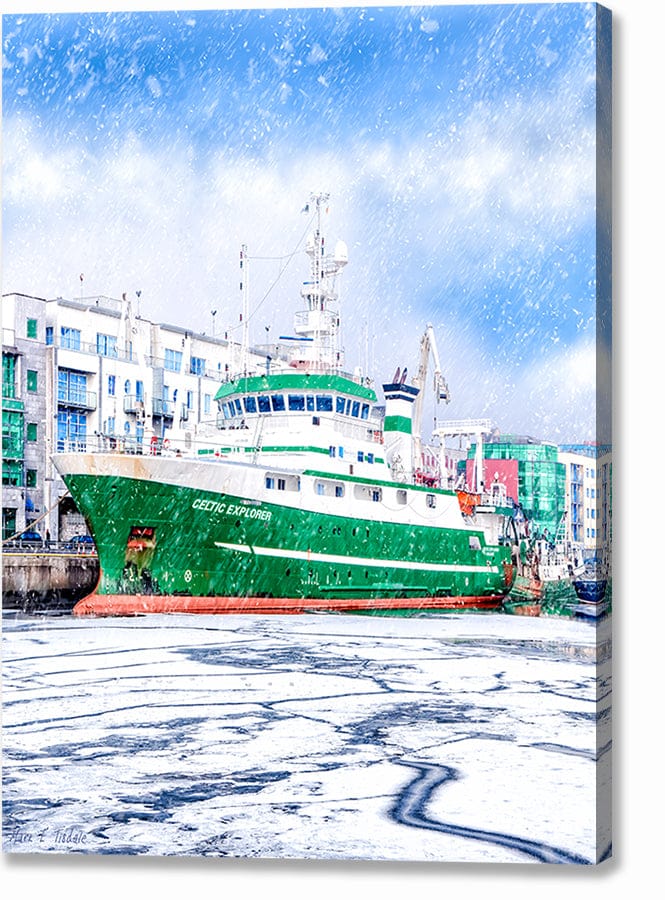 RV Celtic Explorer – Port of Galway Canvas Print