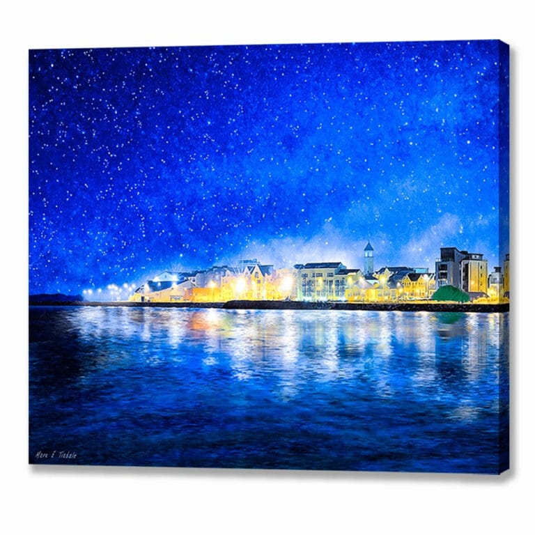 Salthill Promenade At Night – Galway Canvas Print