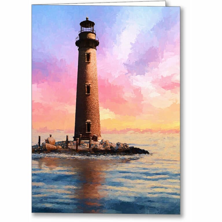 Sand Island Lighthouse – Mobile Alabama Greeting Card