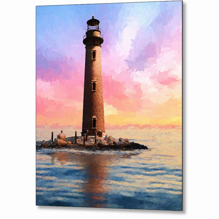 Sand Island Lighthouse – Mobile Alabama Metal Print