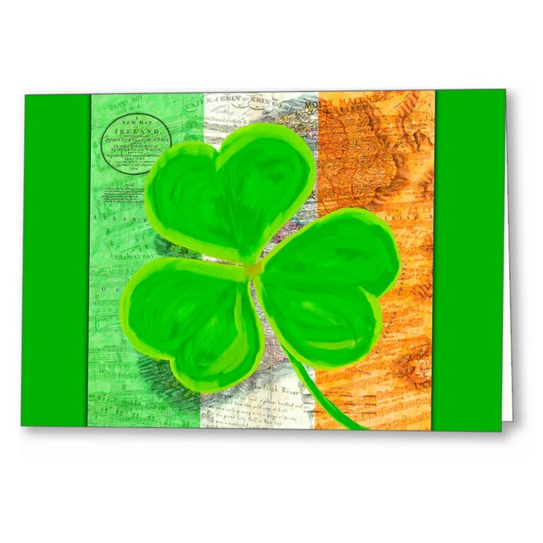 Shamrock – Irish Flag Collage Greeting Card