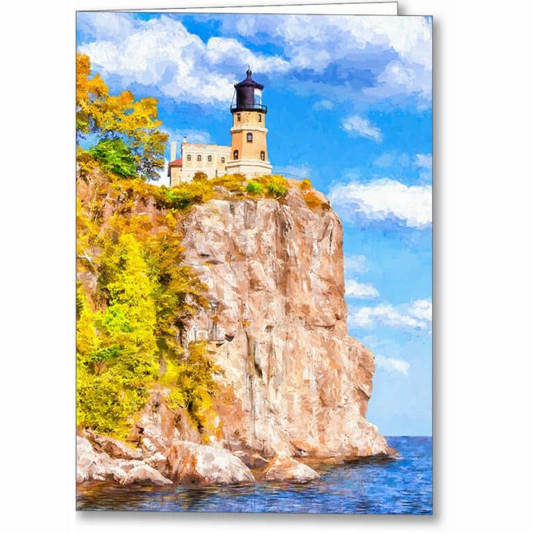 Split Rock Lighthouse – Fall Color Greeting Card