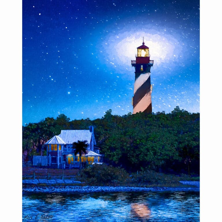St. Augustine Lighthouse – Florida Starry Night Art Print