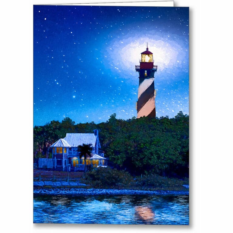 St. Augustine Lighthouse – Florida Starry Night Greeting Card
