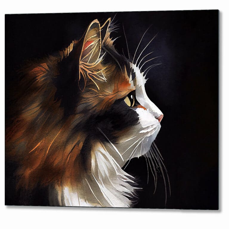 Sweet Kitty Profile – Calico Cat Metal Print