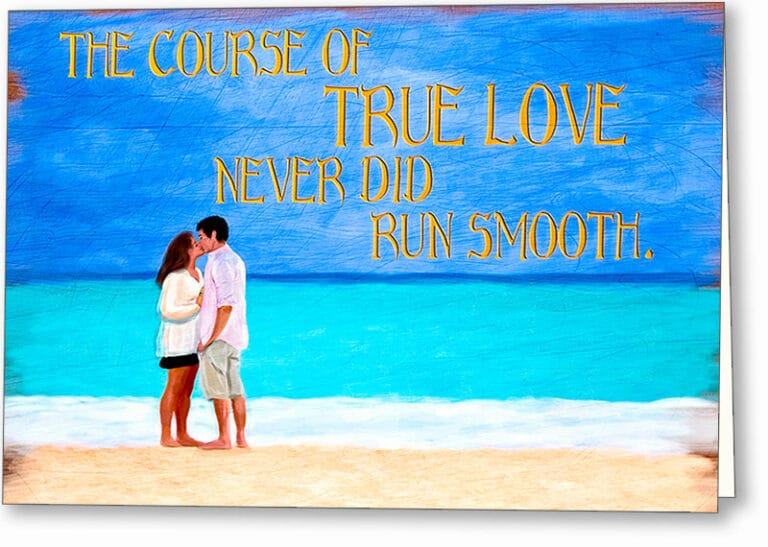 The Course of True Love – Shakespeare Quote Greeting Card