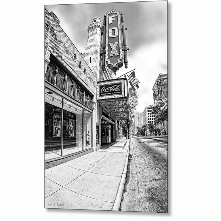 The Fox Theatre – Atlanta Black And White Metal Print