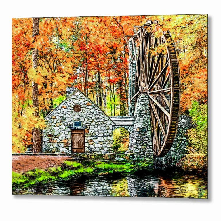 The Old Mill in The Fall – Berry College Metal Print