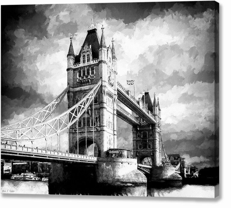 Tower Bridge – London Black And White Canvas Print