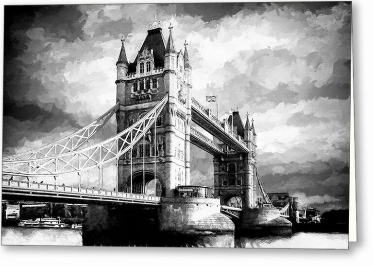 Tower Bridge – London Black And White Greeting Card