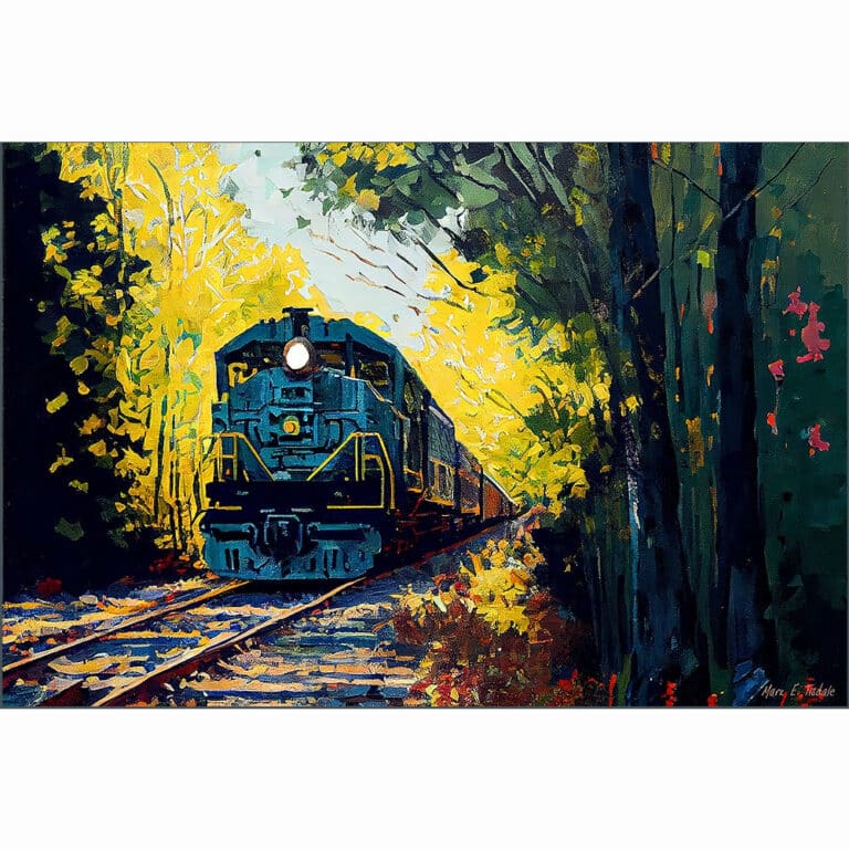 Train Traveling – Fall Foliage Art Print