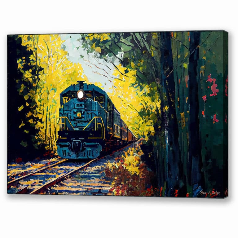 Train Traveling – Fall Foliage Canvas Print