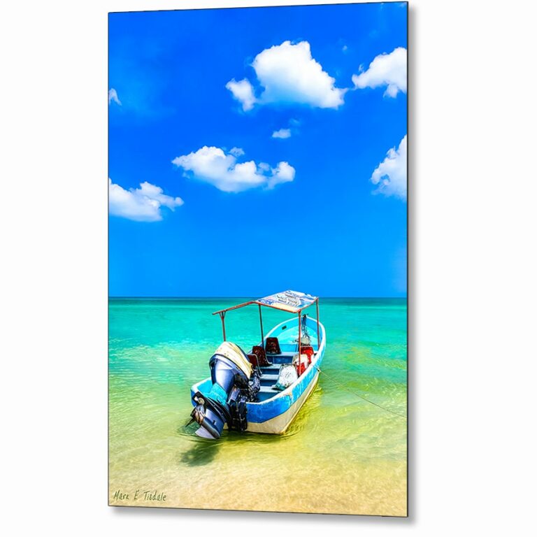 Tropical Boat On The Water – Gulf of Mexico Metal Print