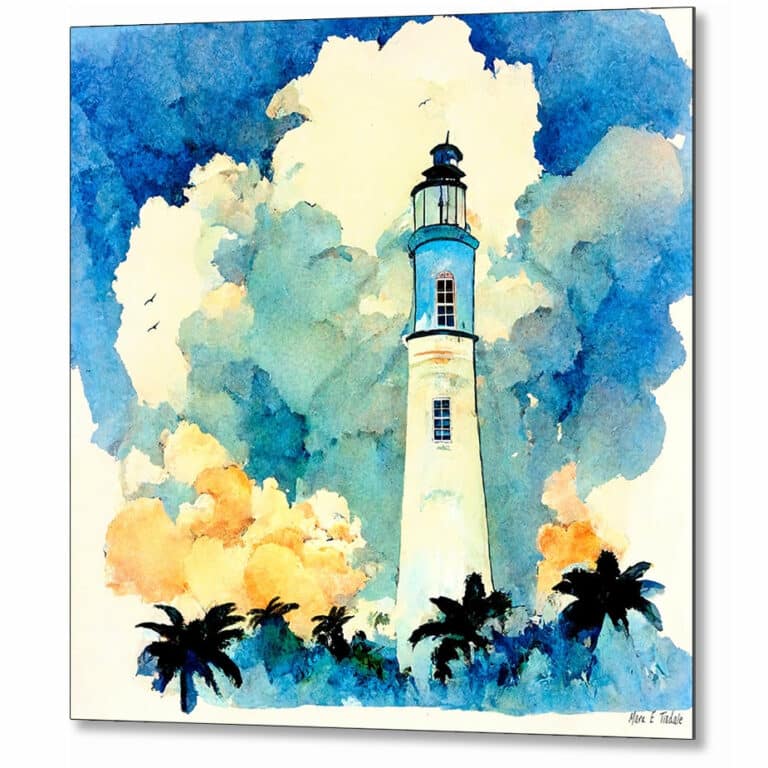 Tropical Vibes – Lighthouse Metal Print