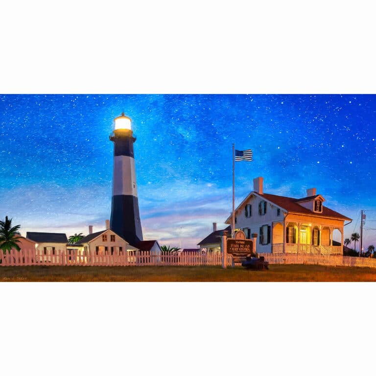 Tybee Island Lighthouse At Night – Georgia Art Print