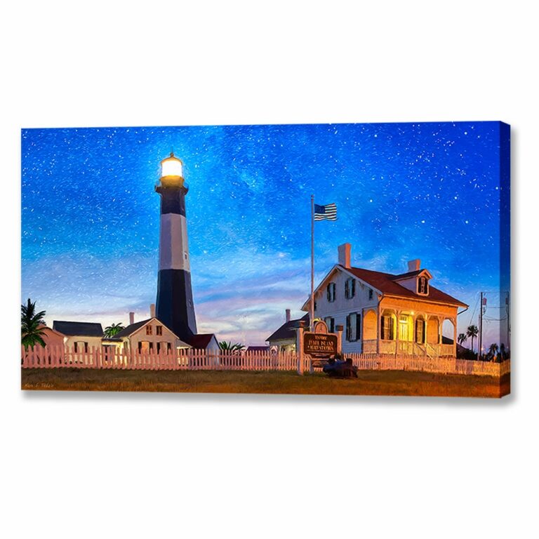Tybee Island Lighthouse At Night – Georgia Canvas Print