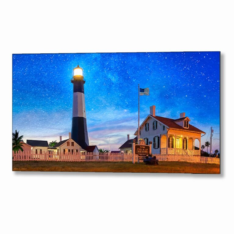 Tybee Island Lighthouse At Night – Georgia Metal Print