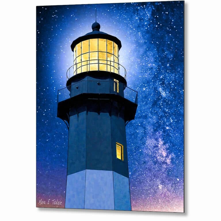 Tybee Island Lighthouse – Starry Night Metal Print
