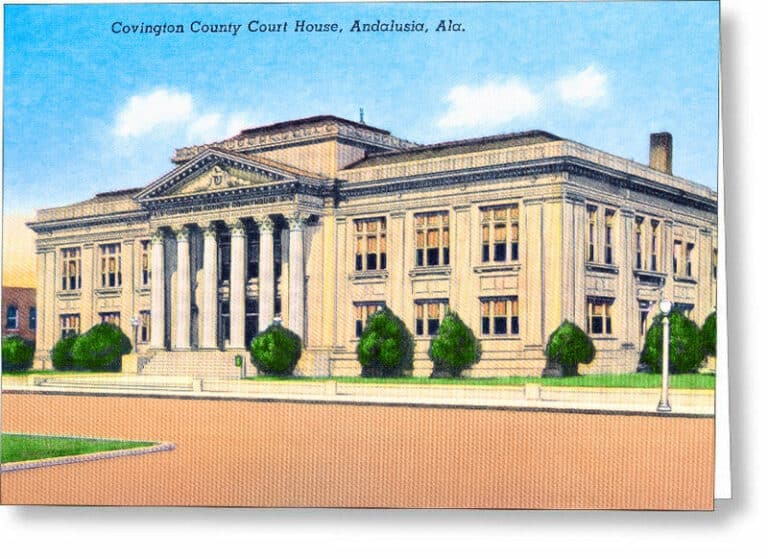 Vintage Covington County Courthouse – Alabama Greeting Card