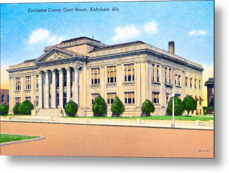 Vintage Covington County Courthouse – Alabama Metal Print