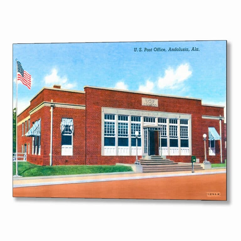 Vintage Andalusia Post Office – Alabama Metal Print