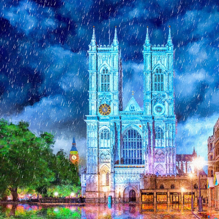 Westminster Abbey In The Rain – London Art Print