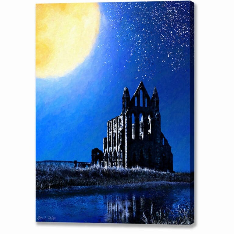 Whitby Abbey Ruins By Night – England Canvas Print