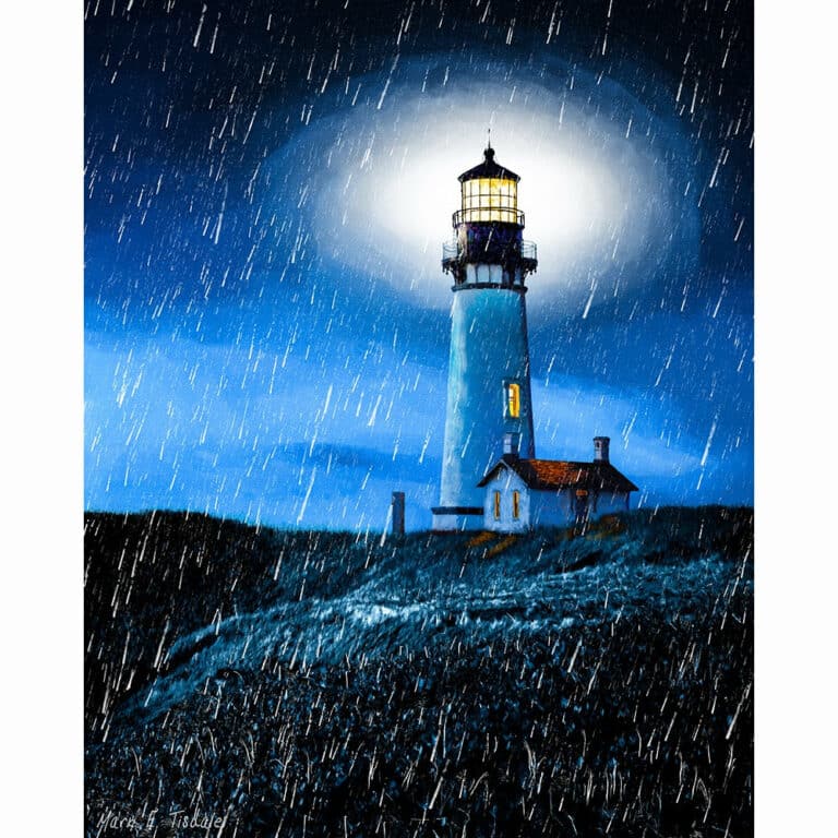Yaquina Head Lighthouse – Oregon Coast Art Print