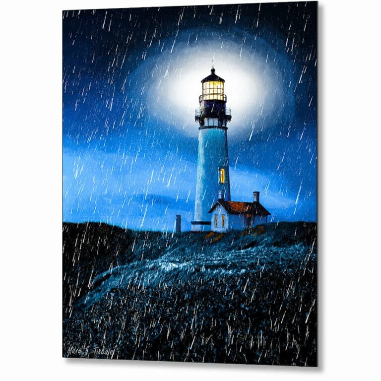 Yaquina Head Lighthouse – Oregon Coast Metal Print