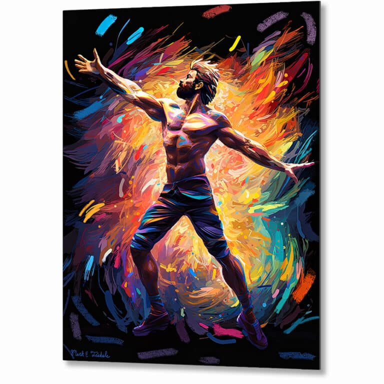 Abstract Colorful Dancer – Male Physique Metal Print
