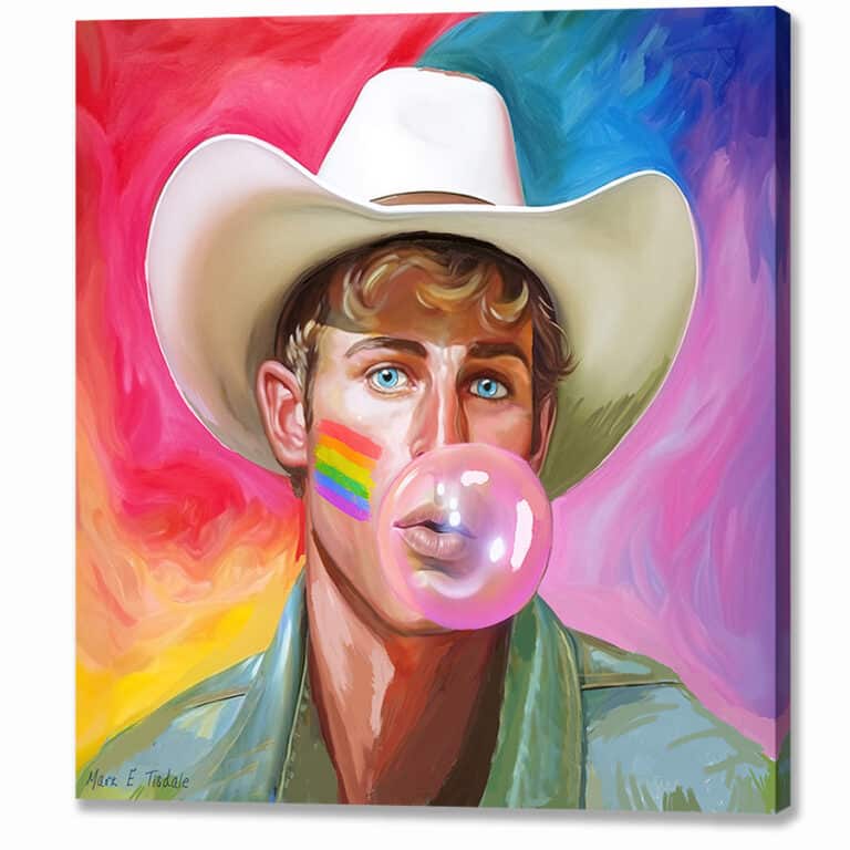 Blond Cowboy – Fun Gay Canvas Print