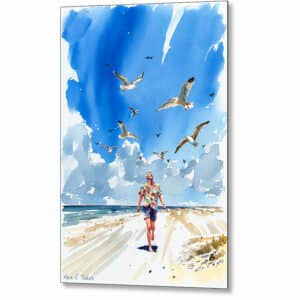 Liberating Moments - Gay themed metal print featuring a beach scene