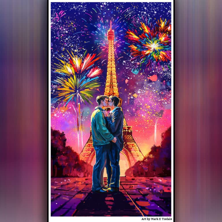 Kiss In Paris – Gay Mobile Phone Wallpaper