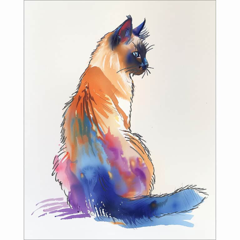 Siamese Cat – Effortless Elegance Art Print